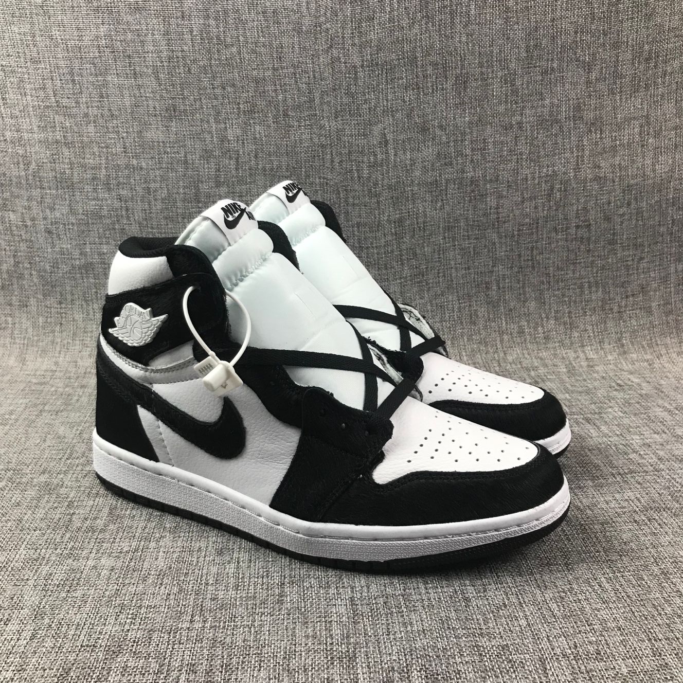 Air Jordan 1 Horse Hair White Black Shoes - Click Image to Close